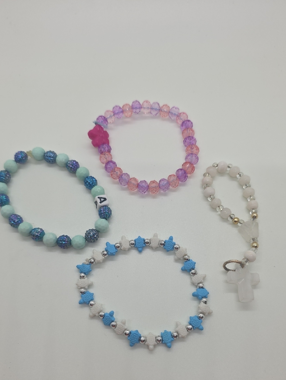 Source Unknown Kids Beaded Bracelet Set - Pink, Purple, Blue, Aqua, White